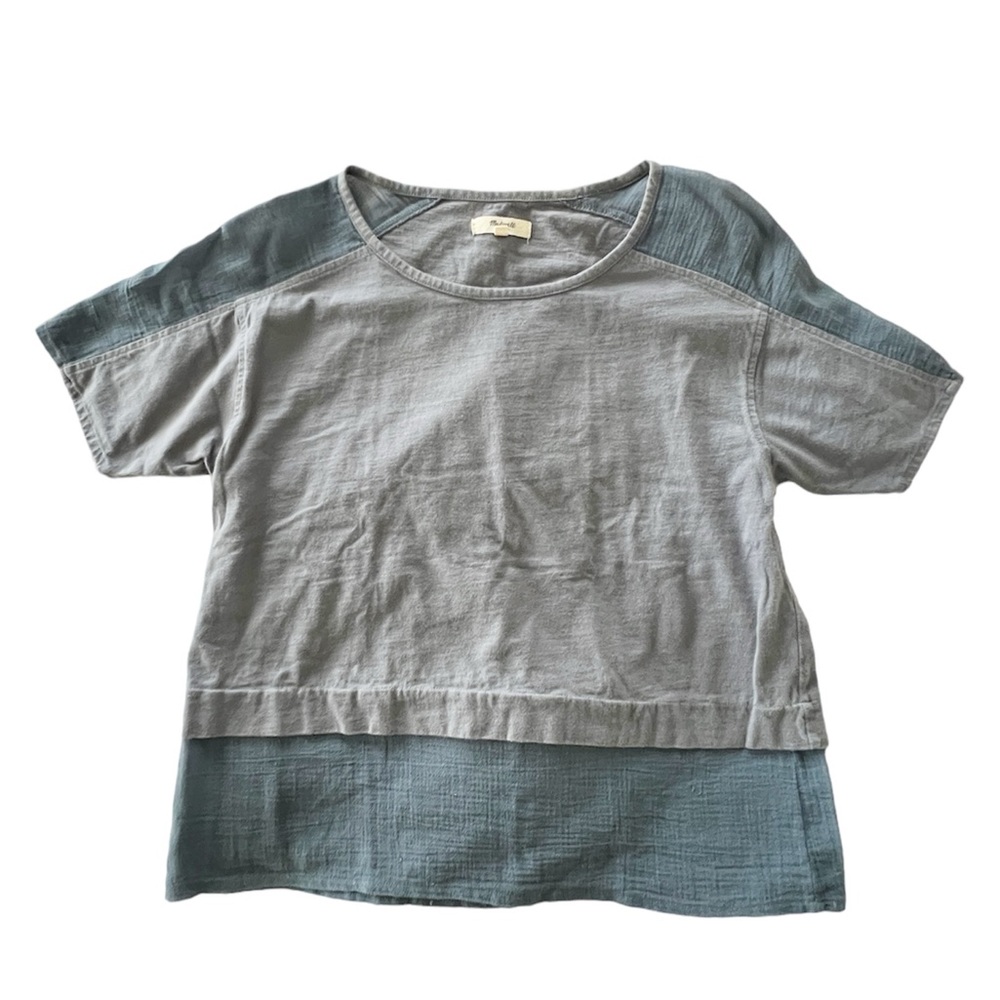 Madewell blue gauze short sleeve tee small